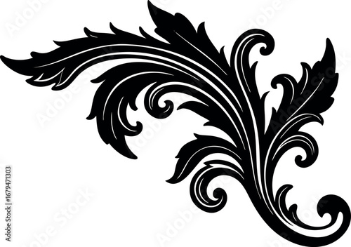Vector art of black ornamental flourish