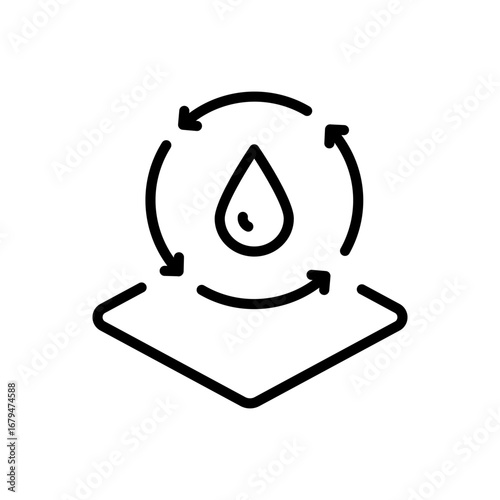 Water resistant material simple symbol. Orthopedic waterproof mattress vector outline icon. Isolated on white background illustration.