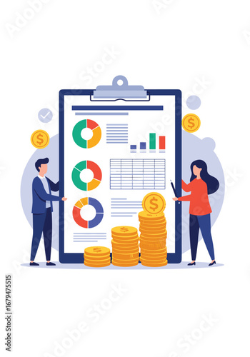 Financial report analysis and growth strategy meeting with investors
