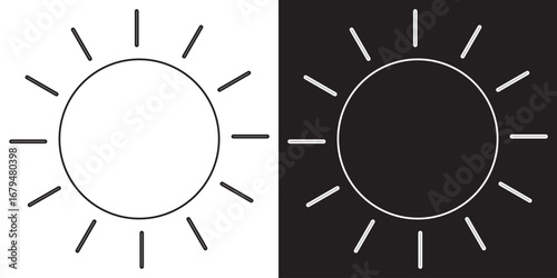 Digital voltage meter line and inverse icon. Minimalist illustration of a digital voltage meter device, showing both light and dark theme line art for technical or educational use.


