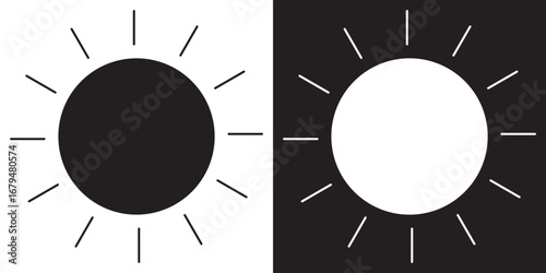 Digital voltage meter line and inverse icon. Minimalist illustration of a digital voltage meter device, showing both light and dark theme line art for technical or educational use.

