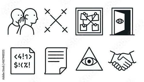Surveillance symbolism: icons of observation, mystery, and partnership
