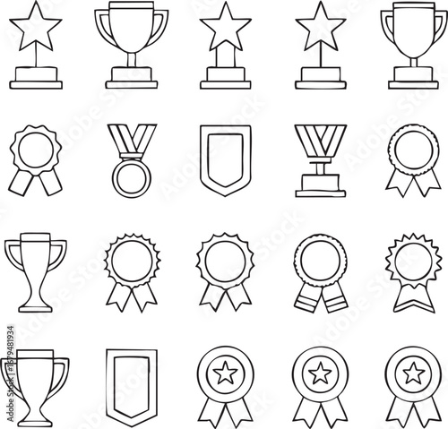 Abstract geometric shapes and lines in a bold red and blue color palette silhouette