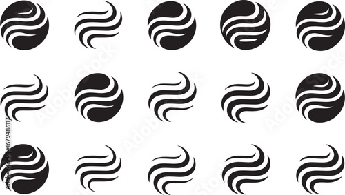 Abstract Wave Shapes Collection Fluid Motion Elements Vector Graphic Resource Set