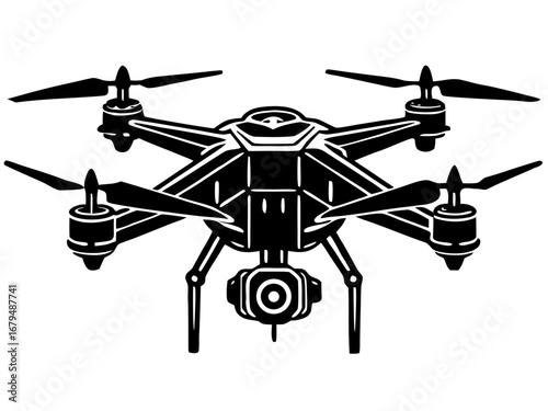 Modern Drone Silhouette Illustration