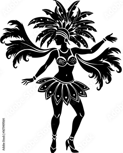 Vibrant Carnival Dancer Silhouette