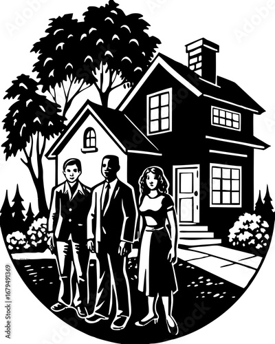 Black Silhouette Family Home Art for Classic Decor