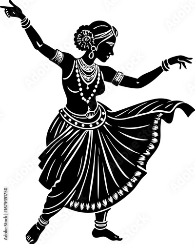 Graceful Belly Dancer Silhouette