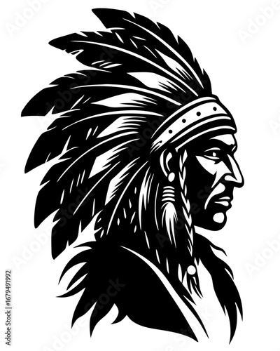 Native American Chief Silhouette
