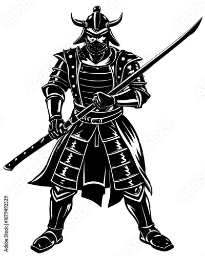 Fierce Samurai Warrior Art Illustration
