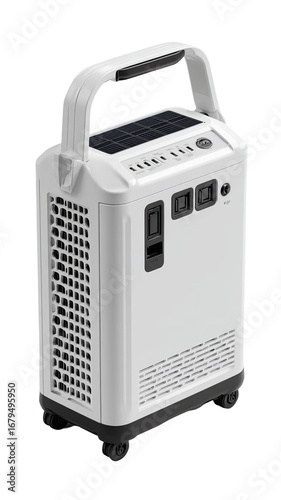 Portable white medical device with solar panel