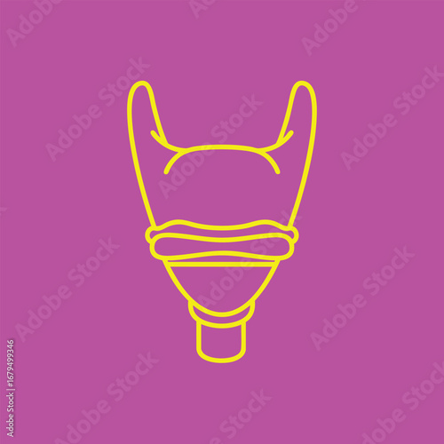 A vibrant graphic illustration of a stylized mask with horns, set against a bright purple background, ideal for creative projects