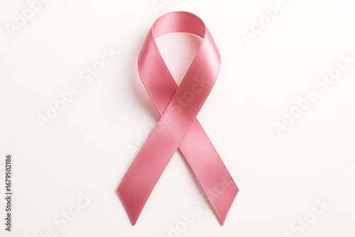 Symbol of hope and awareness a single pink ribbon on a white background