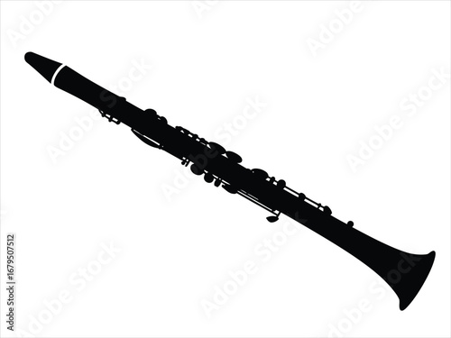 Black clarinet silhouette musical instrument
