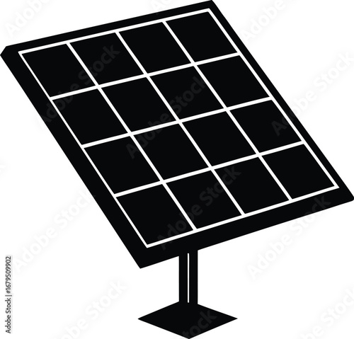 Solar panel isolated on white, a clean energy technology that powers with the sun's renewable light