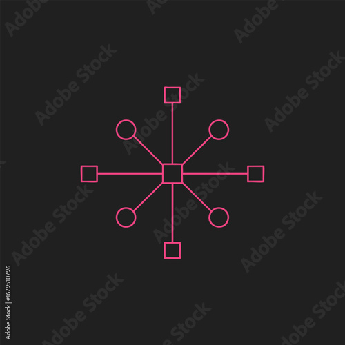 Abstract geometric design featuring interconnected shapes and lines on a dark background, ideal for modern digital art