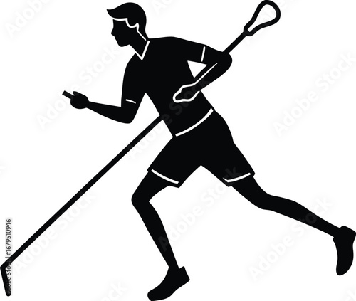 Lacrosse player in action