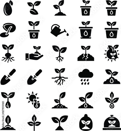 Collection of farm and agriculture related icons