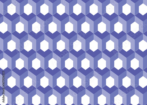 Blue Hexagonal Geometric Pattern With White Insets