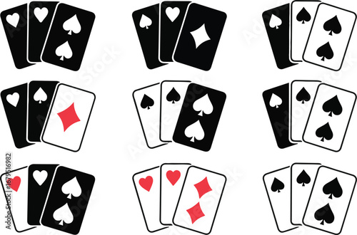 Playing Cards Vector Set for Game Illustrations and Graphic Representations