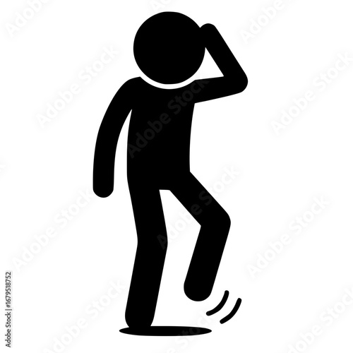 Stickman Showing Anxiety and Impatience SVG Clip Art