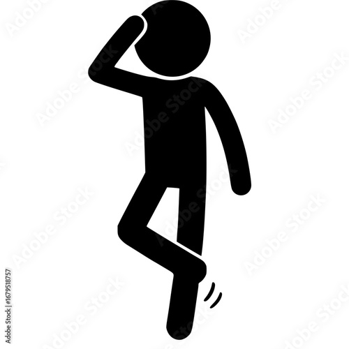 Stickman Showing Anxiety and Impatience SVG Clip Art
