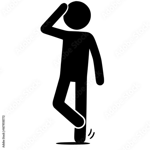 Stickman Showing Anxiety and Impatience SVG Clip Art
