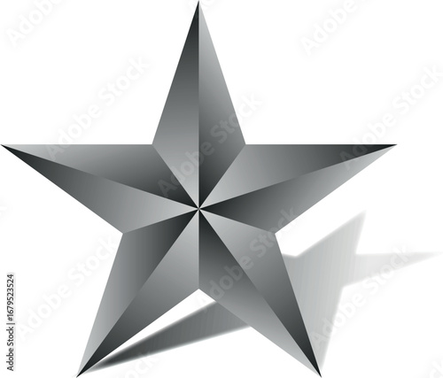 Black and White star. Golden Christmas star isolated on white background. Nice illustration of a 3d look Black and White star on white background. Star vector collection.