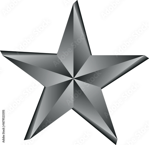 Black and White star. Golden Christmas star isolated on white background. Nice illustration of a 3d look Black and White star on white background. Star vector collection.