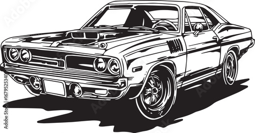 Sport Car. Vector layout a muscle car.