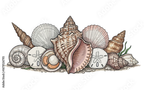 vector illustration of a seashell