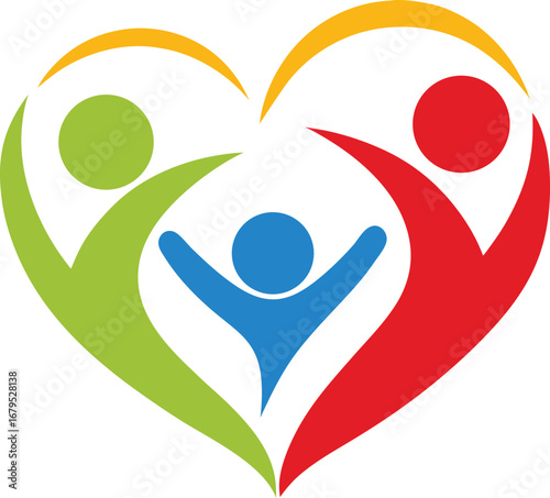  community care logo design with colorful vector illustration