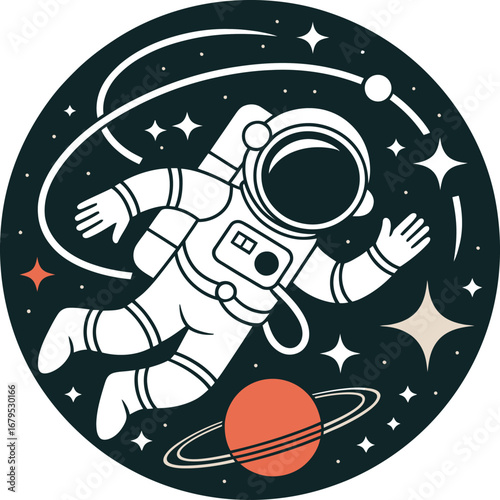Astronaut in Space Surrounded by Stars and Planets Symbolizing Cosmic Exploration and the Pursuit of Knowledge Beyond Earth
