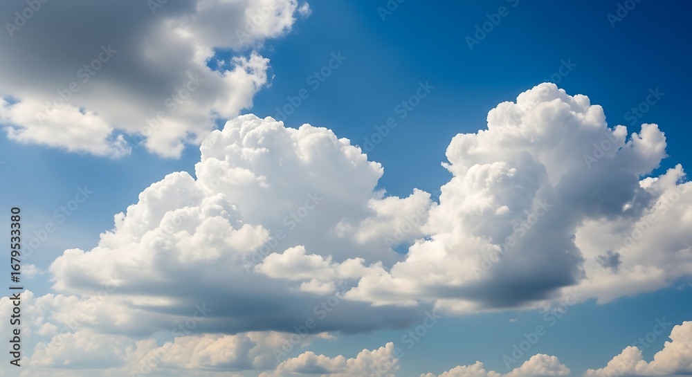Fototapeta premium Fluffy Clouds on a Blue Sky.