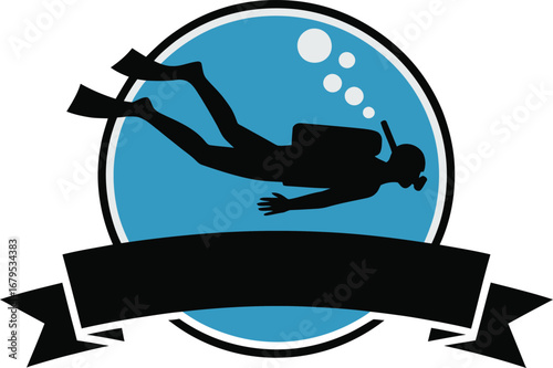 Scuba Diving Adventure in Ocean Depths with Marine Life and Underwater Exploration Illustration Design