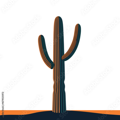 Tall saguaro cactus in the desert landscape