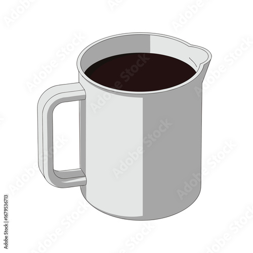 Refreshing black coffee in a simple white mug ready to drink