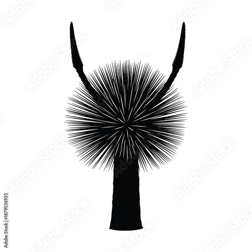 Abstract artistic representation of a stylized plant creature
