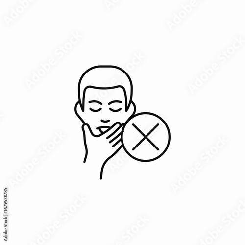 avoid coughing openly icon sign vector