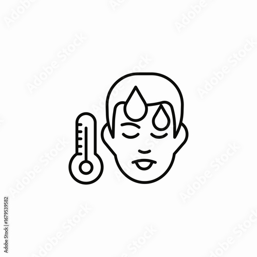 fever symptom icon sign vector