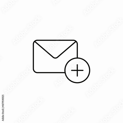 mail add icon sign vector