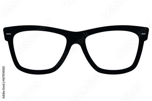 Silhouette image of classic retro eyeglasses or spectacles with a thick frame
