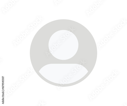 Profile default avatar icon. User account in circle symbol vector design and illustration on white background. 