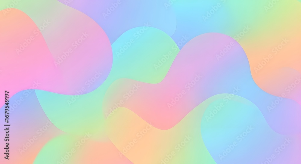 Fototapeta premium Photo of soft pastel gradient waves flowing in a gentle, abstract pattern