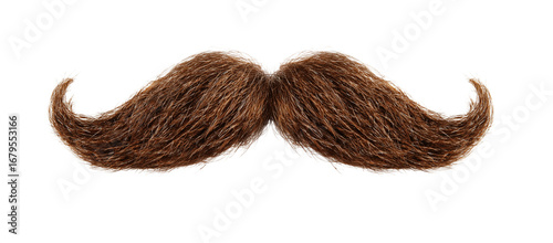 Brown Mustache Isolated on Transparent Background, Realistic Hair Shape PNG