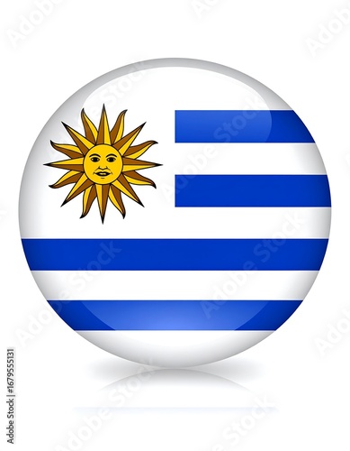 Circular Uruguayan flag icon