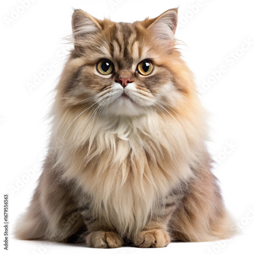 Persian cat fluffy fur PNG isolated.