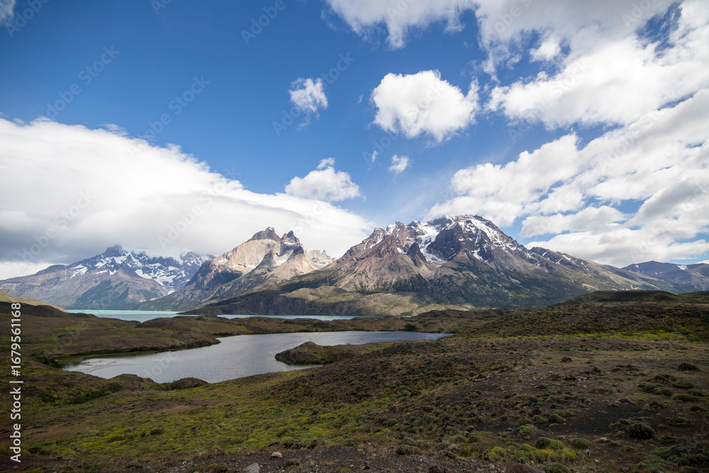 Fototapeta premium View of the mountain landscape in the national park Torres del Paine, Patagonia, Chile, South America