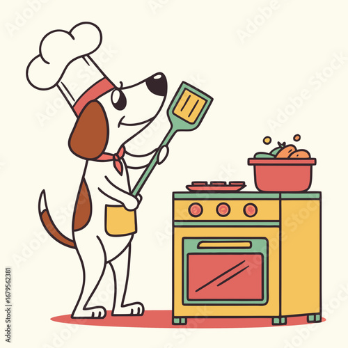 Dog Chef Cooking
