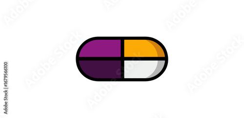 Colorful pill graphic design